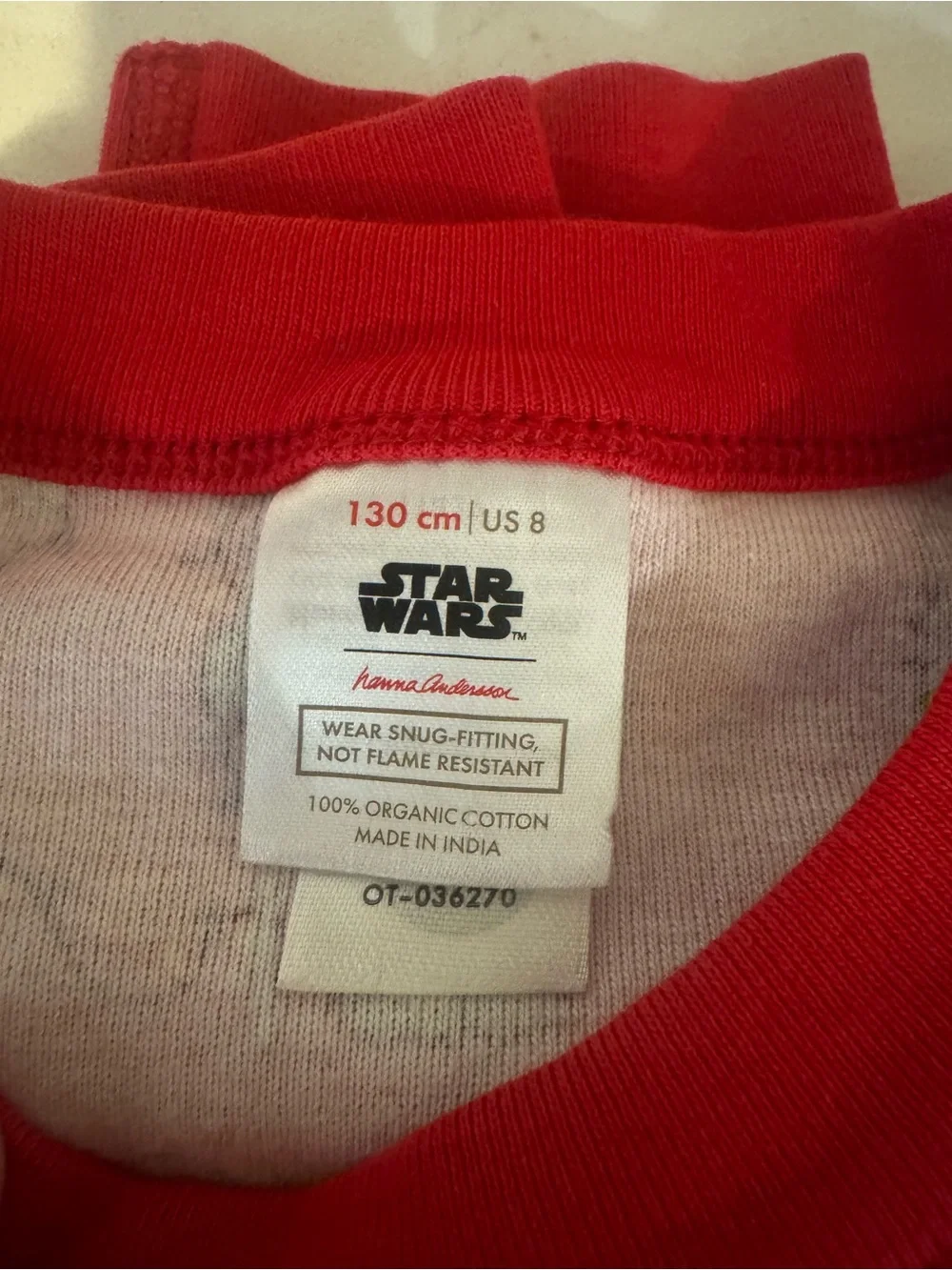 Hanna Andersson Red Star Wars Holiday Pajama Top